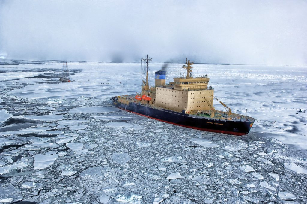 Banquise arctique fracturée, habitat du narval